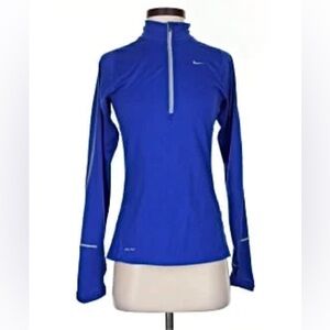 Nike Element DRI-FIT 1/4 Zip Royal Blue Running Workout Hiking Top medium